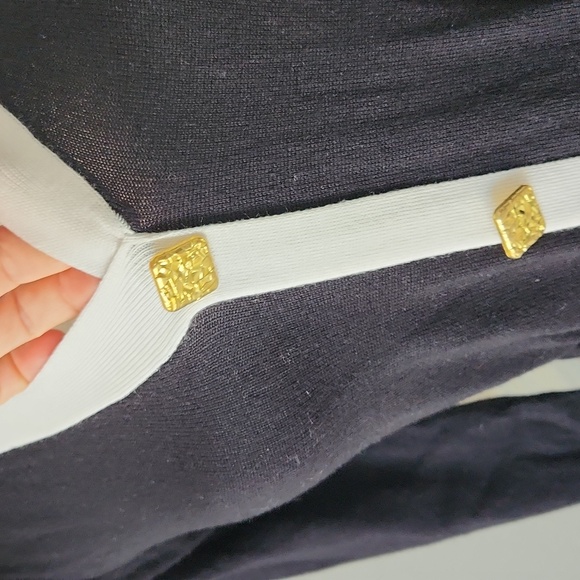 NWT madison +Hudson black,and white PS size knit sweater dress with gold b - Picture 5 of 16